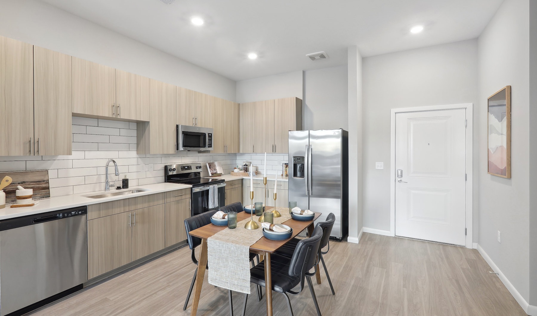 kitchen  open kitchen with eat in table
